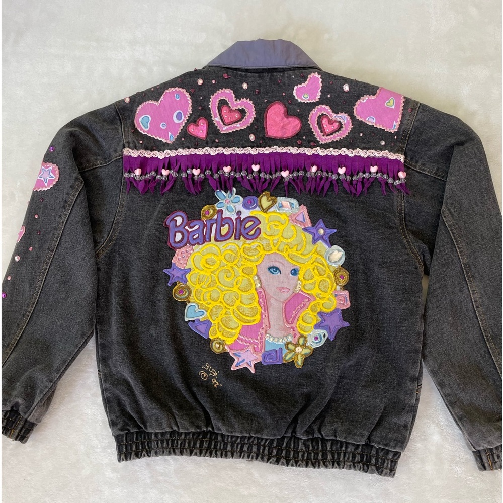 Barbie Jacket | Hand Painted | 90’s vintage